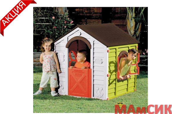 СНИЖЕНИЕ ЦЕНЫ НА 22%!!! KETER Игровой Дом RANCHO РАНЧО Зел/кор/белый (118x99x117h)