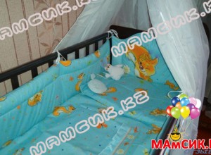 1) БАЛУ Комплект в кроватку ЗАГАДКА голубой 7 пр.