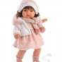 LLORENS: Кукла Лола 38см, брюнетка в белой курточке с капюшоном