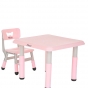 PITUSO Набор Столик со стульчиком, Pink/Розовый,60*60*48см+30*28*50см