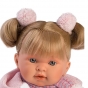 LLORENS: Кукла Александра 42 см, блондинка в розовой курточке и с шарфом